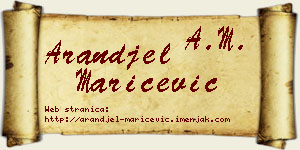 Aranđel Marićević vizit kartica